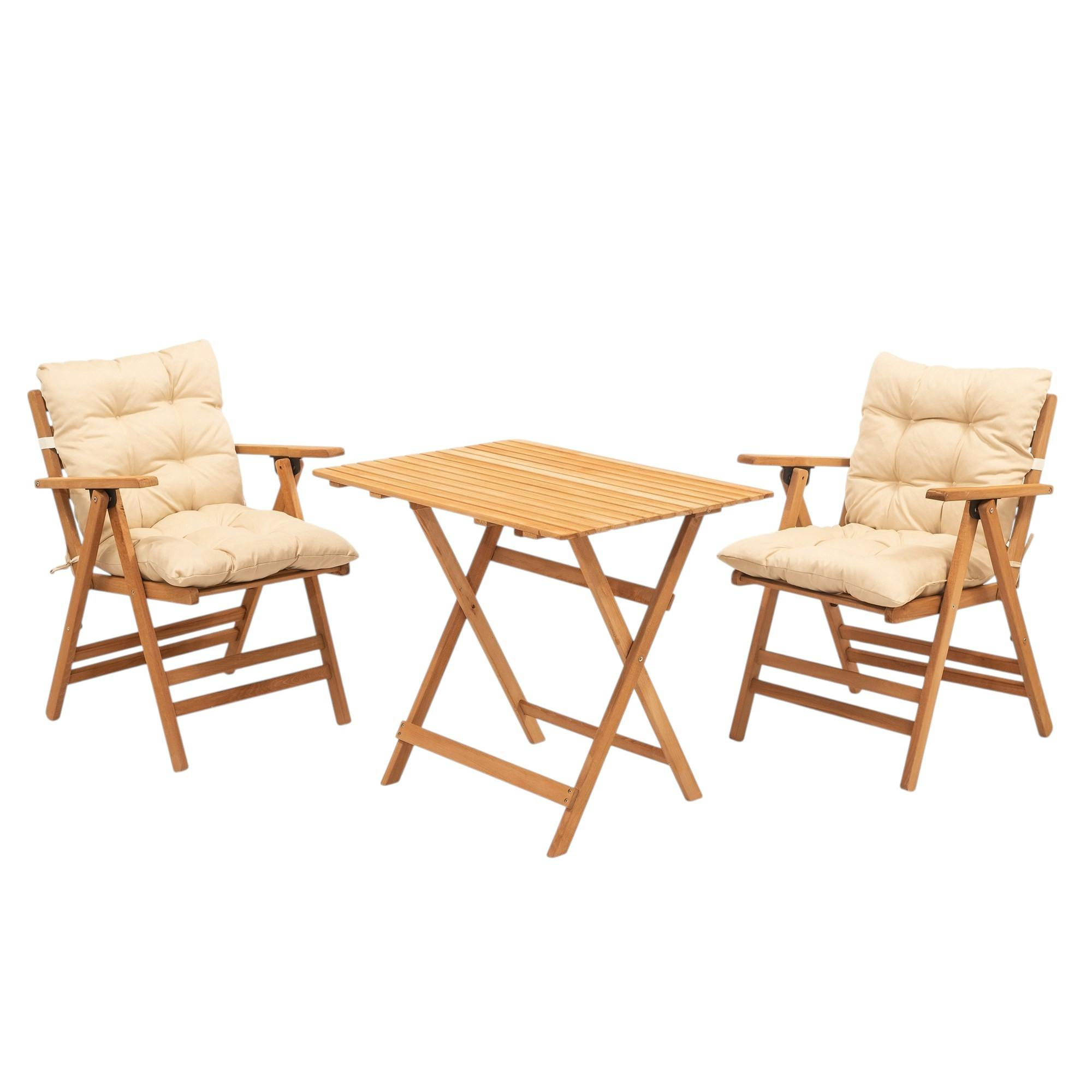 Salon de jardin en bois - compact & confort SORA