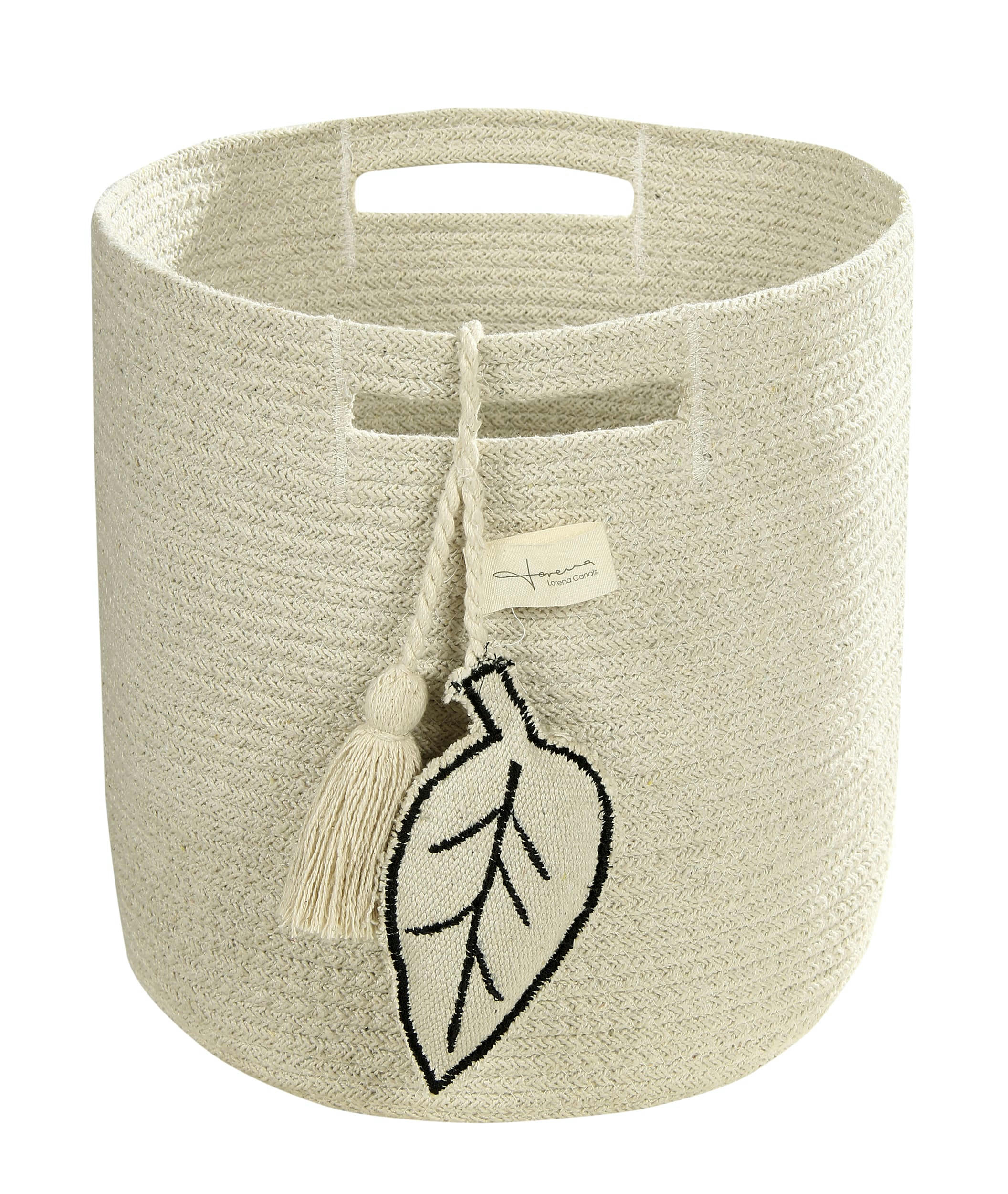 LEAF - Panier de rangement en coton naturel (30 x 30 cm)