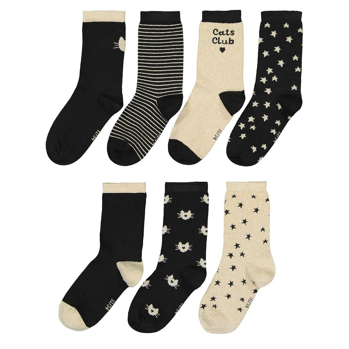 Lot de 7 paires de chaussettes imprimées chats