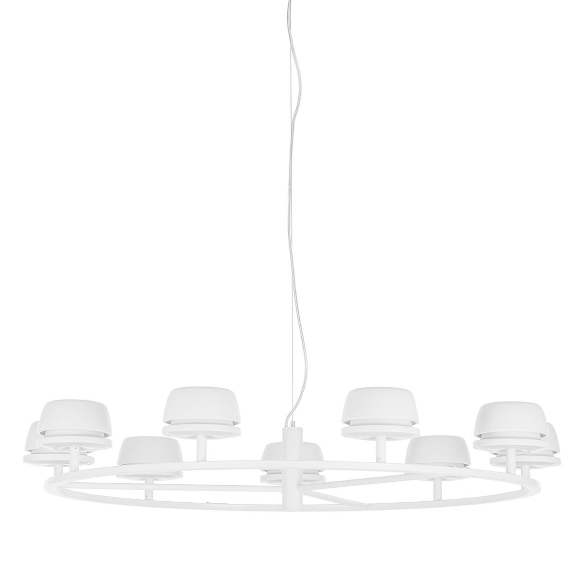 Żyrandol Miranda Biały LED 9x56W Ciepła biel 3900lm wym:120x83x83 Italux