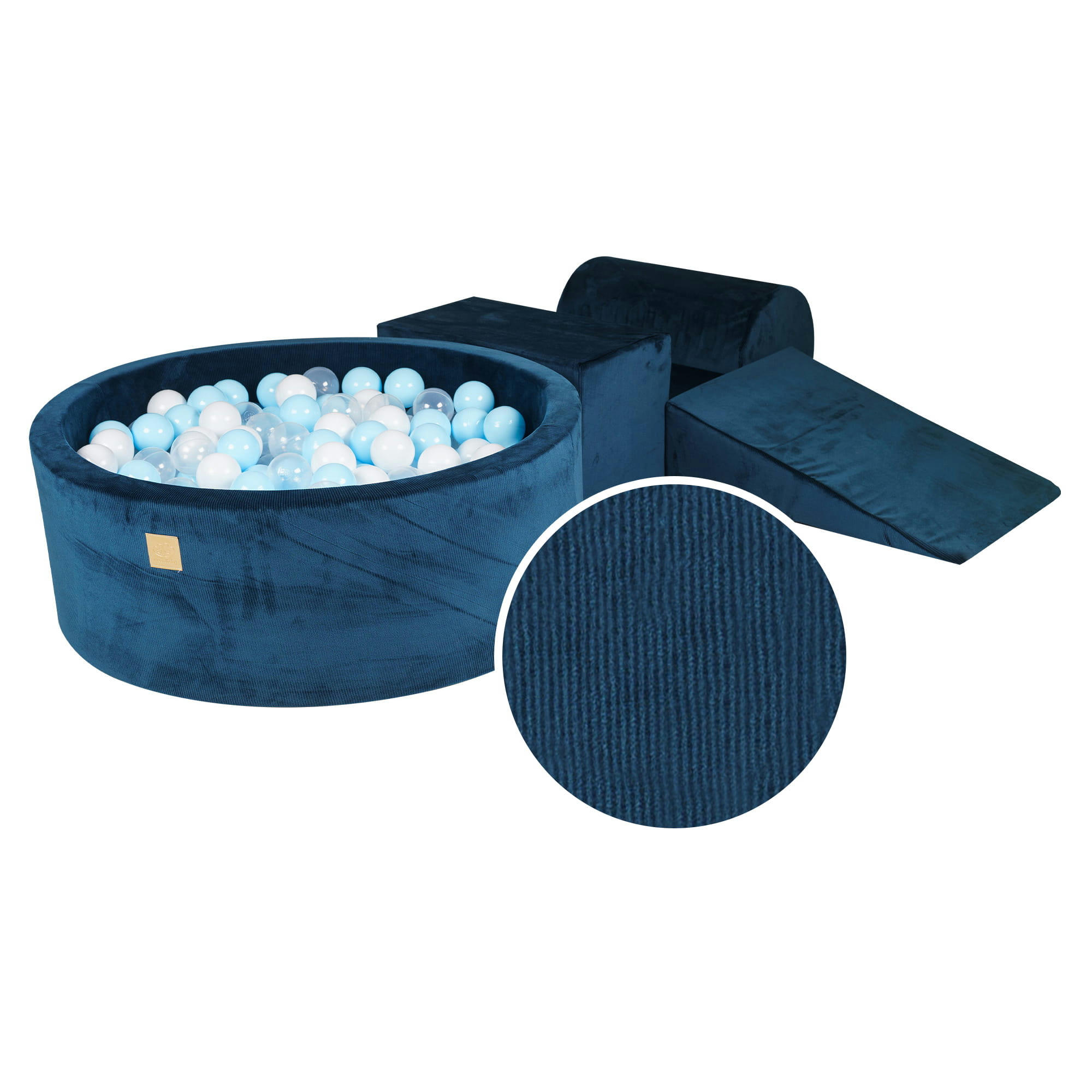 - Aire de jeu Mousse Piscine Balles: Blanc/Bleu Clair/Transparent W90
