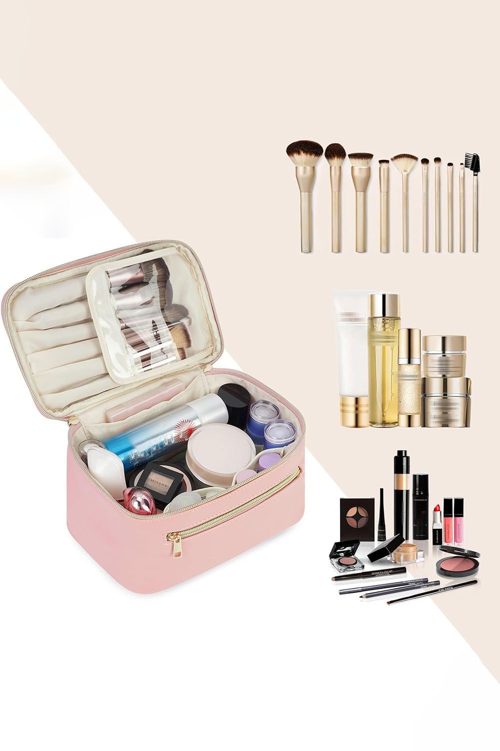 SHEONLY Large Toiletry Bag Cosmetic Bag Travel Makeup Bag Organizer