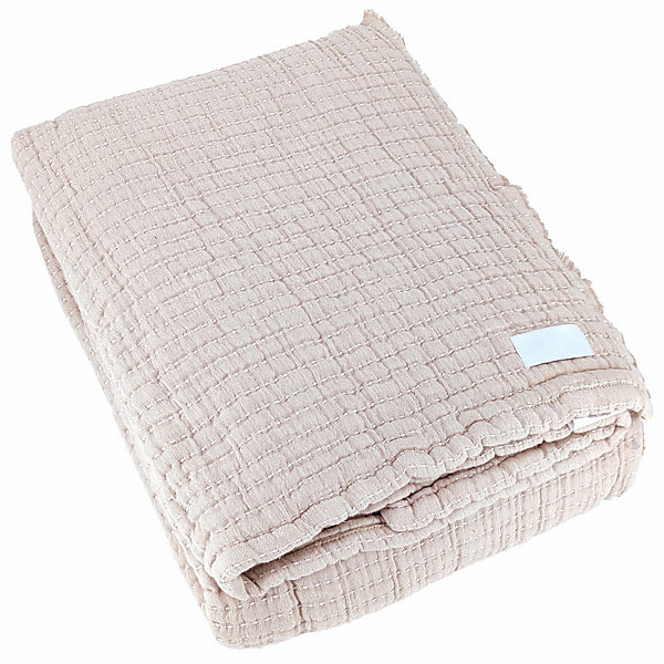 Dessus de lit 230x250 cm en coton lavé SEVILLE blanc latte