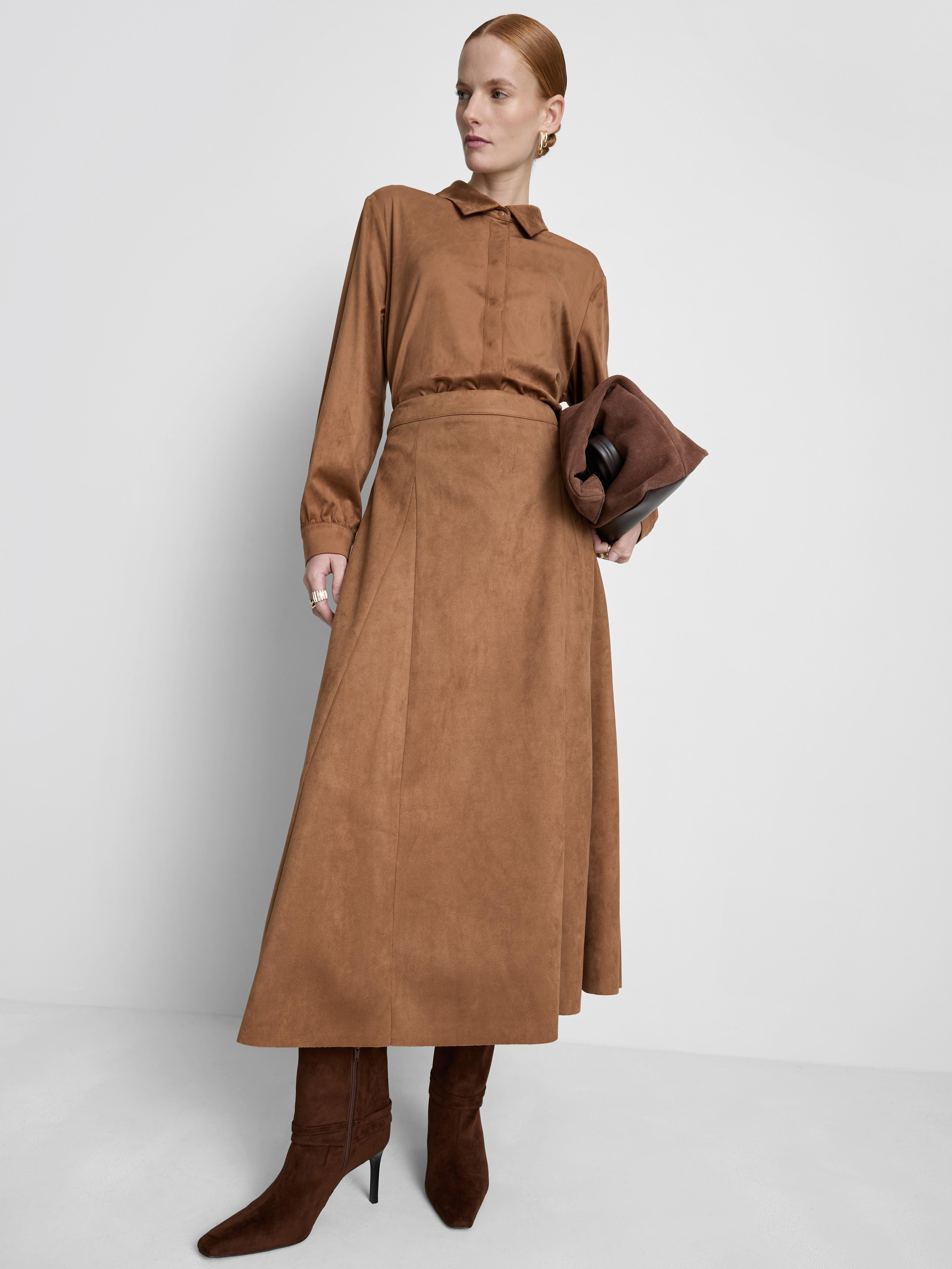 Paula Echevarría Faux Suede Midaxi Skirt