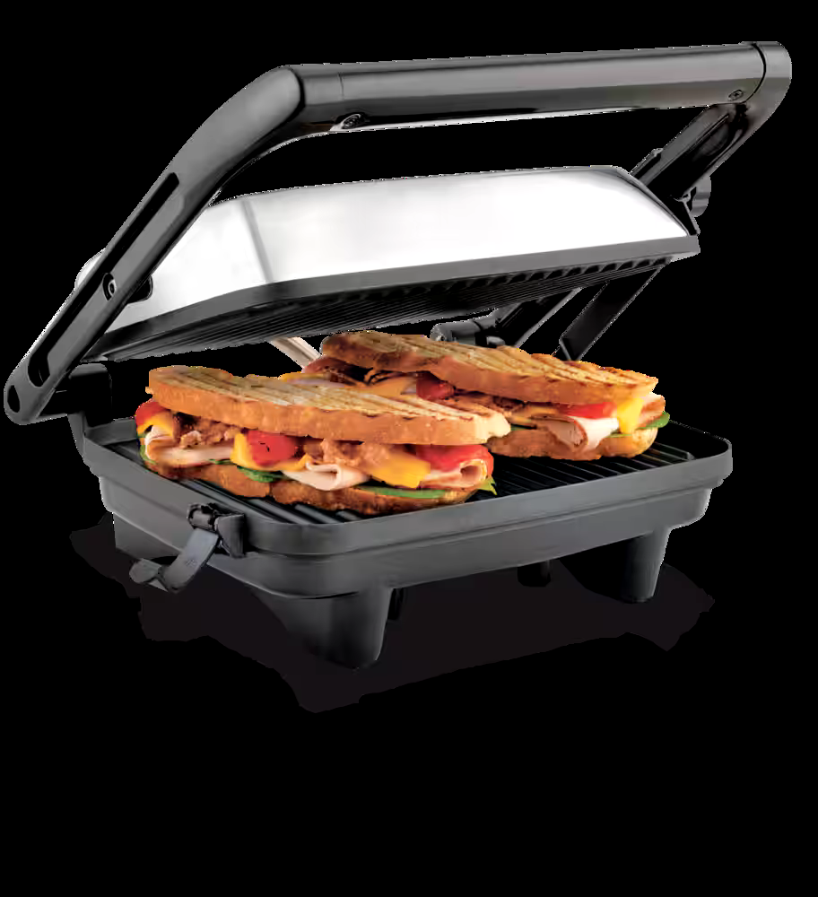 Hamilton Beach Non-Stick Panini Grill Press/Sandwich Maker, Stainless Steel