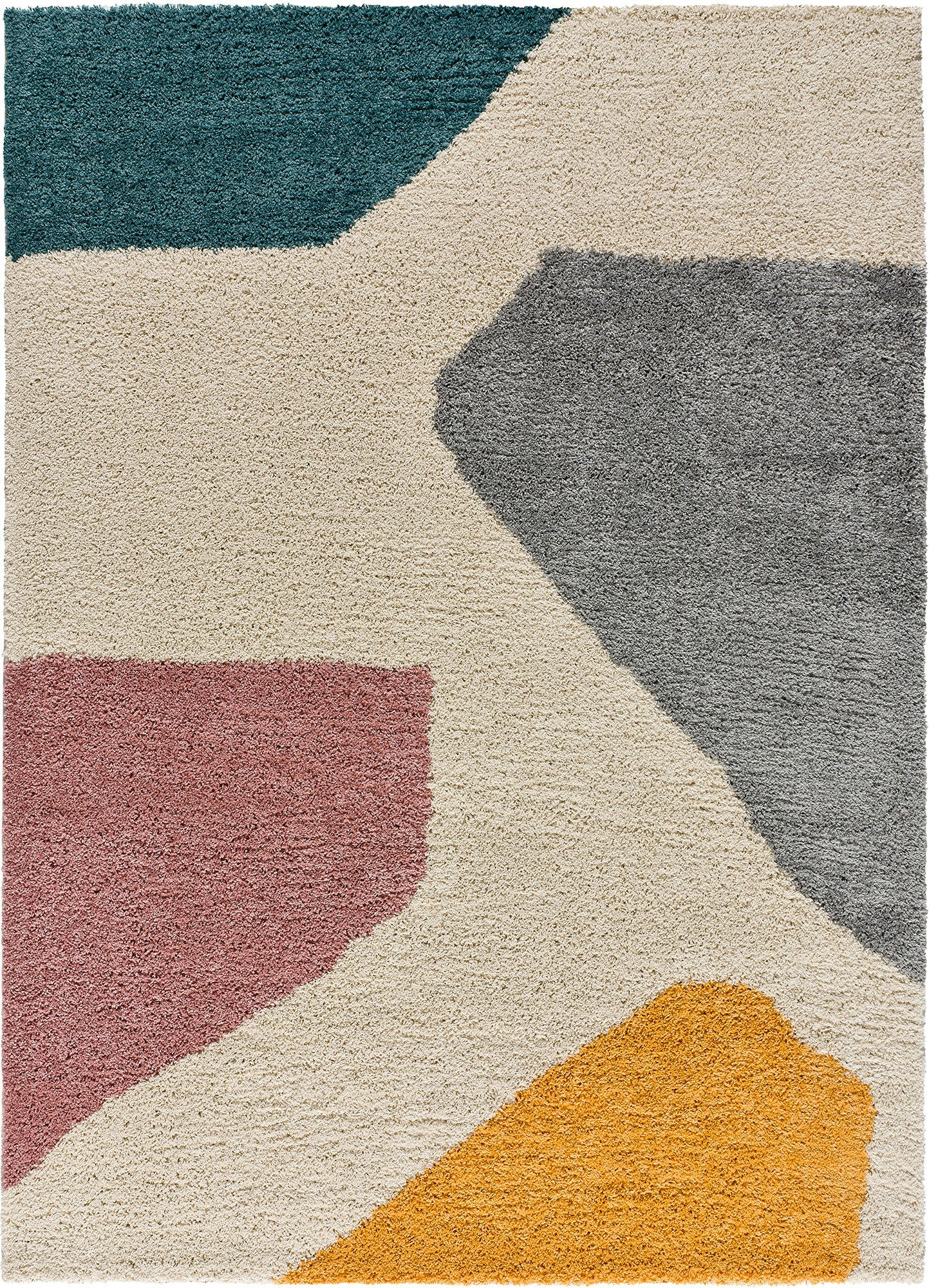 ULAI - Tapis shaggy design scandinave multicolore, 133x190 cm