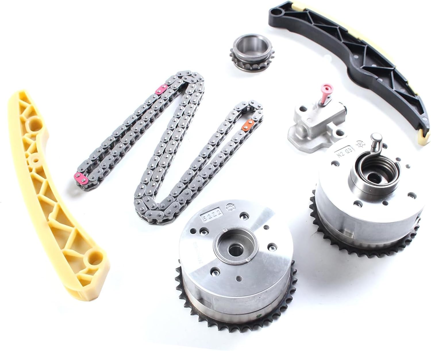 AUCERAMIC Timing Chain Kit with 2PCS Intake & Exhaust VVT Gear Sprocket Fit for 2011-2020 Hyundai Tucson Elantra Sonata Kia Rio Soul Forte Optima 1.6L