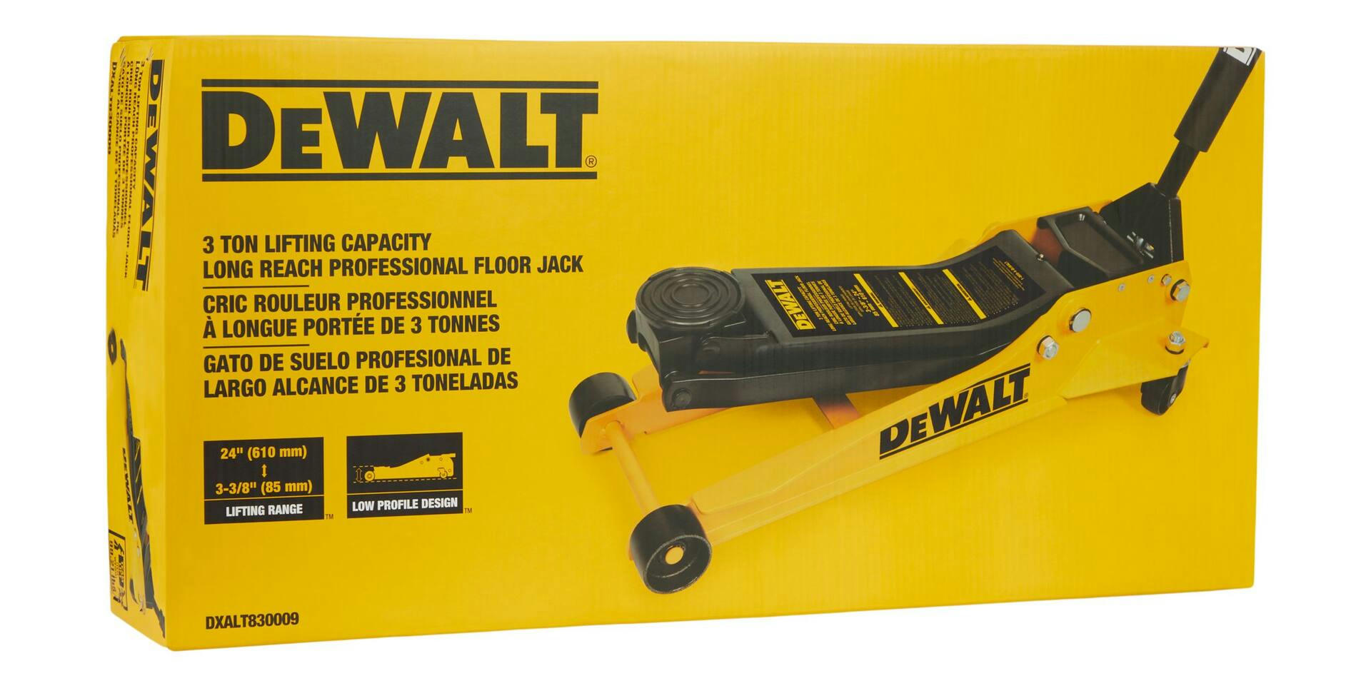 DEWALT Long Reach Garage Jack, 3-ton