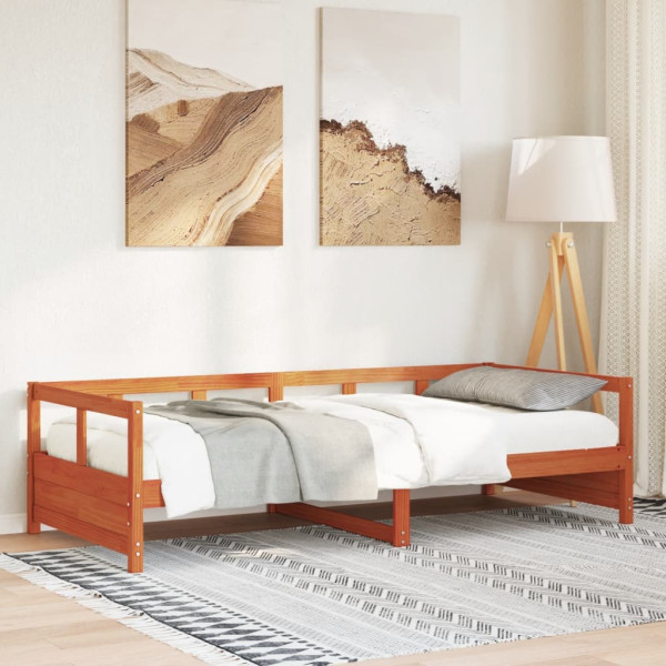 Łóżko Dzienne Sofa Rama Łóżka Drewniana Brązowa 80x200 cm