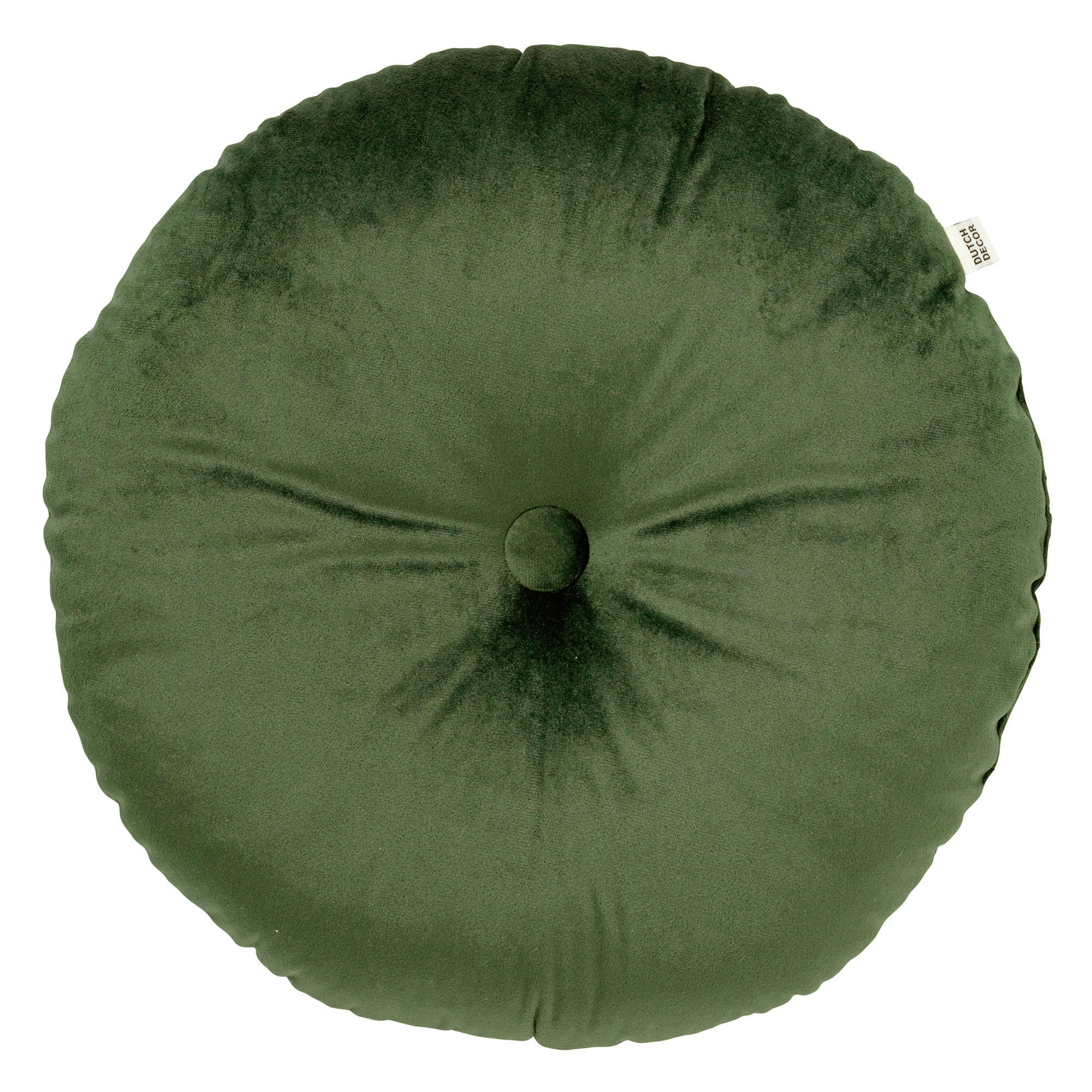 - Coussin rond vert en velours 40 cm uni