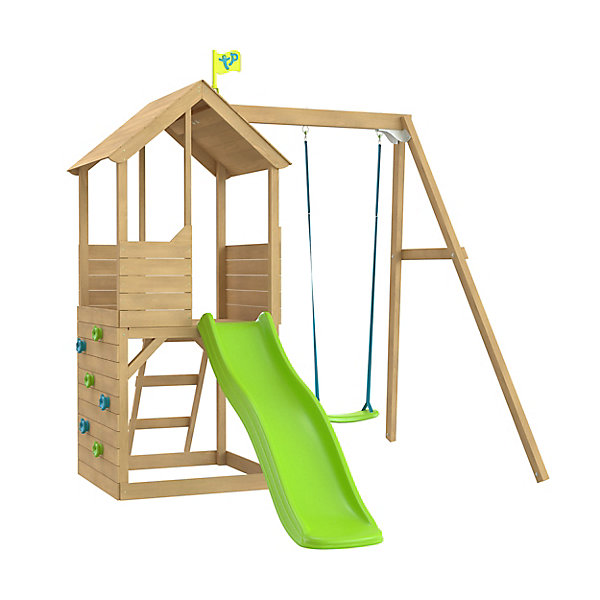 Cabane pour enfant dans les arbres TP Toys avec toboggan et portique