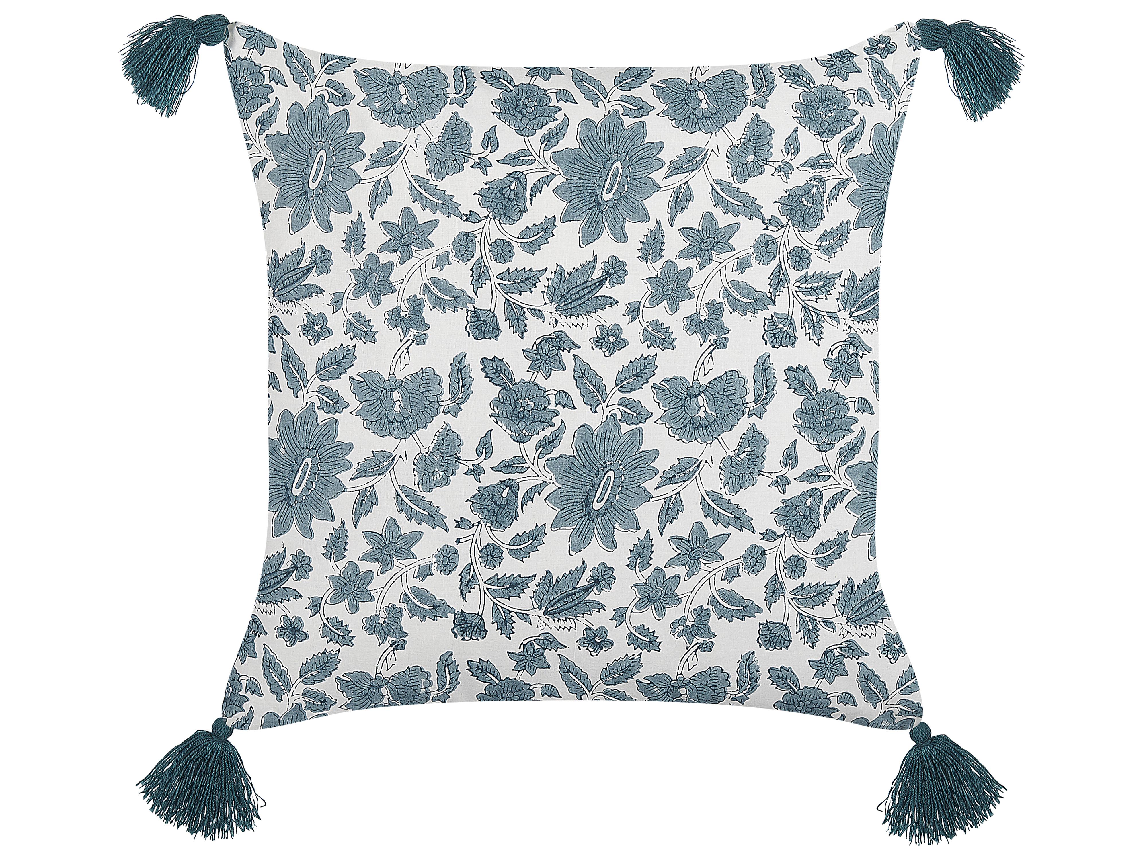 Throw Cushion RUMEX Cotton 45 x 45 cm Blue Floral Pattern