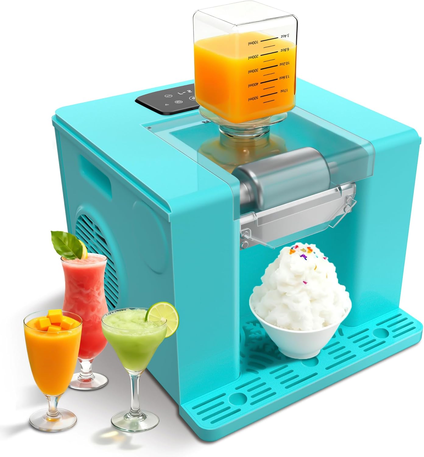 Shaved Ice & Slushie Machine No Ice Needed, Sugar Free Slushy Machine, 60S Making Shaved Ice, Slushie, Margaritas, Auto Clean, LED Display, 280W Frozen Drink Maker for Home, Party, Outdoor Use