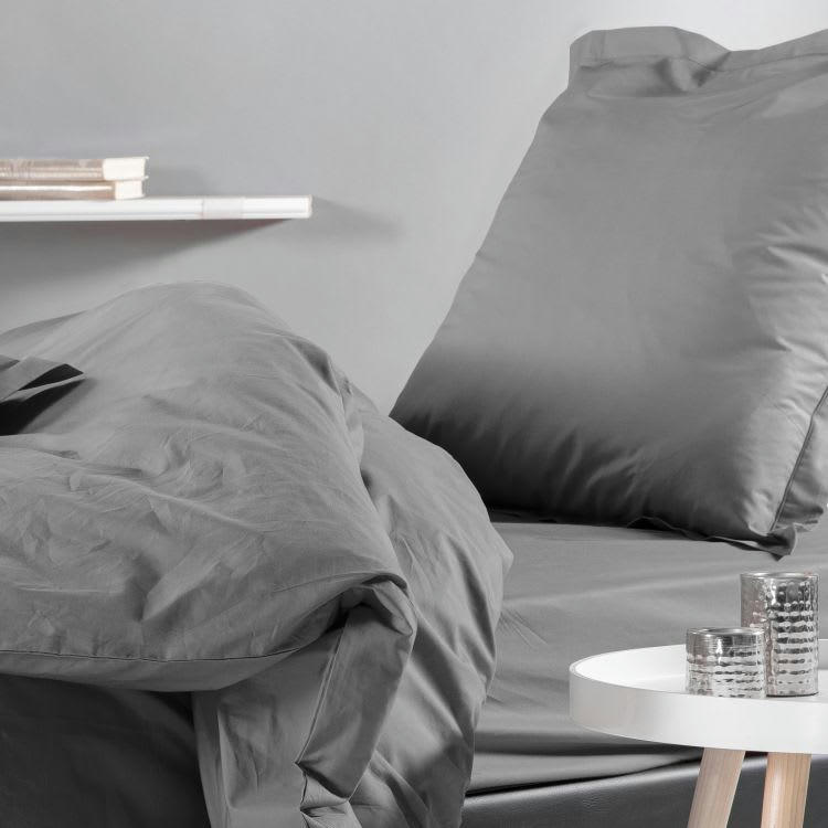 PERCALE MONTELEONE - Taie D'oreiller en Coton Anthracite 65x65 cm