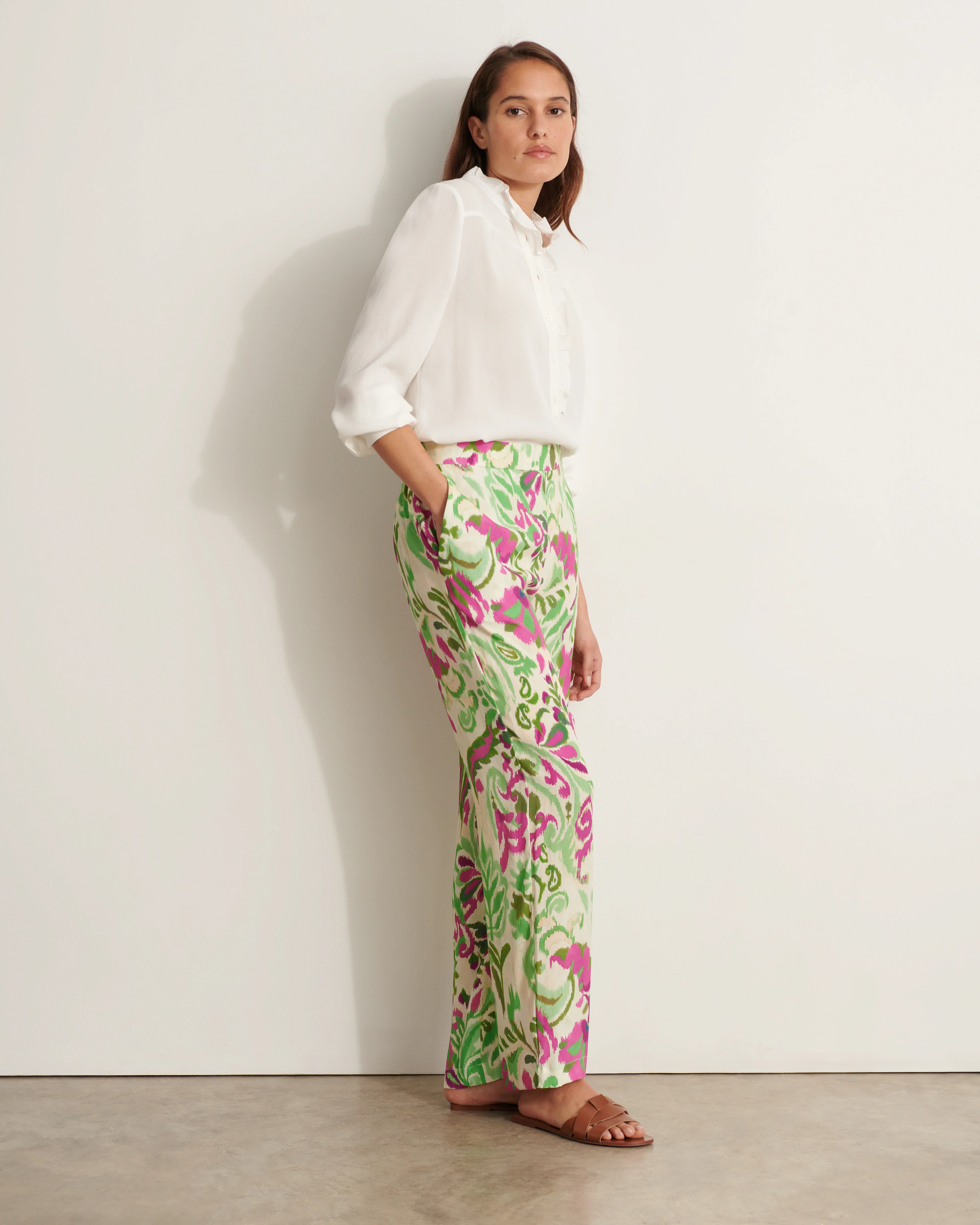 Pantalon fluide imprimé PALMERAIE/11947/600