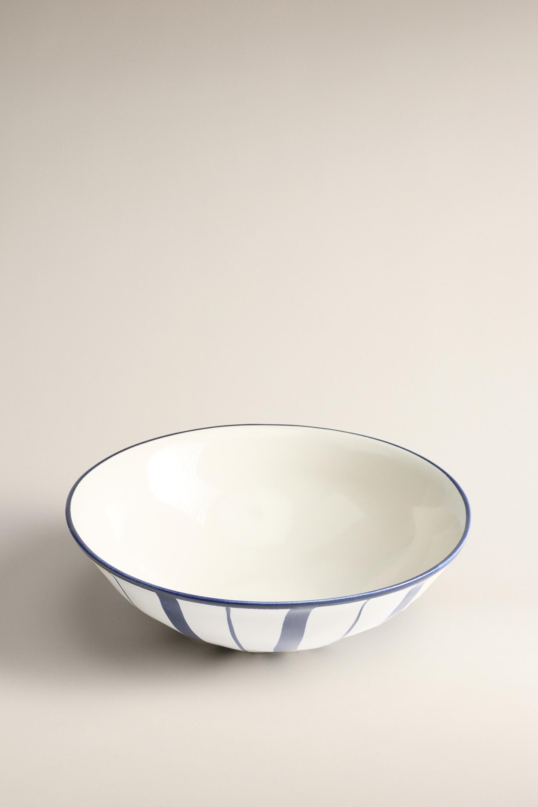 Ensaladera rayas azules