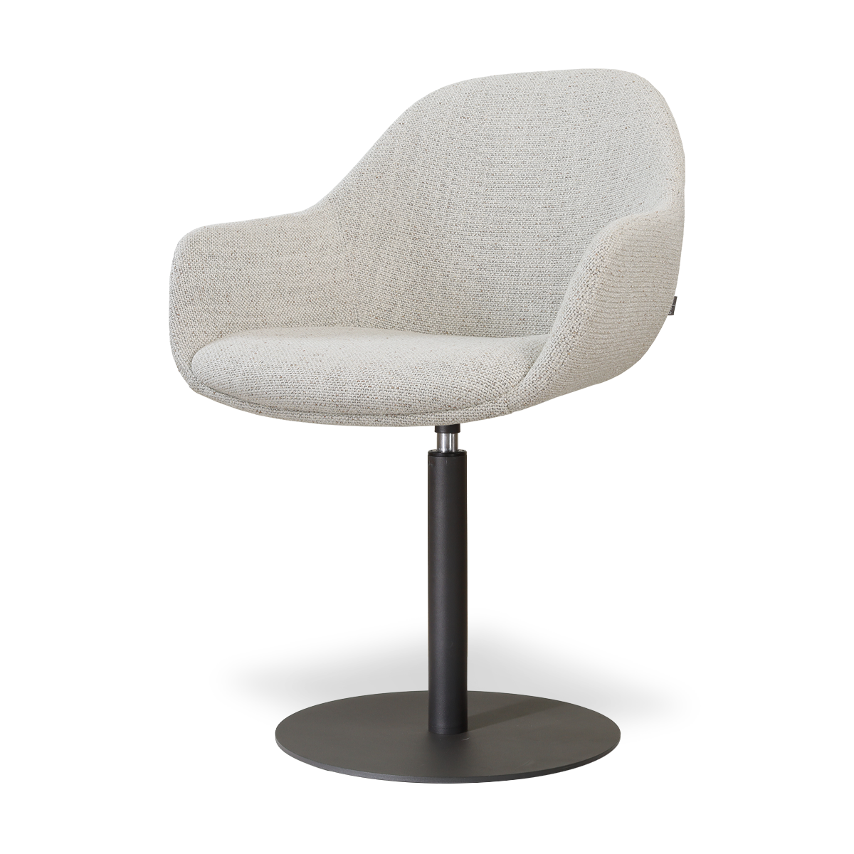 Nolon Niva-Mae tulp eetkamerstoel beige gemêleerd - zwart onderstel