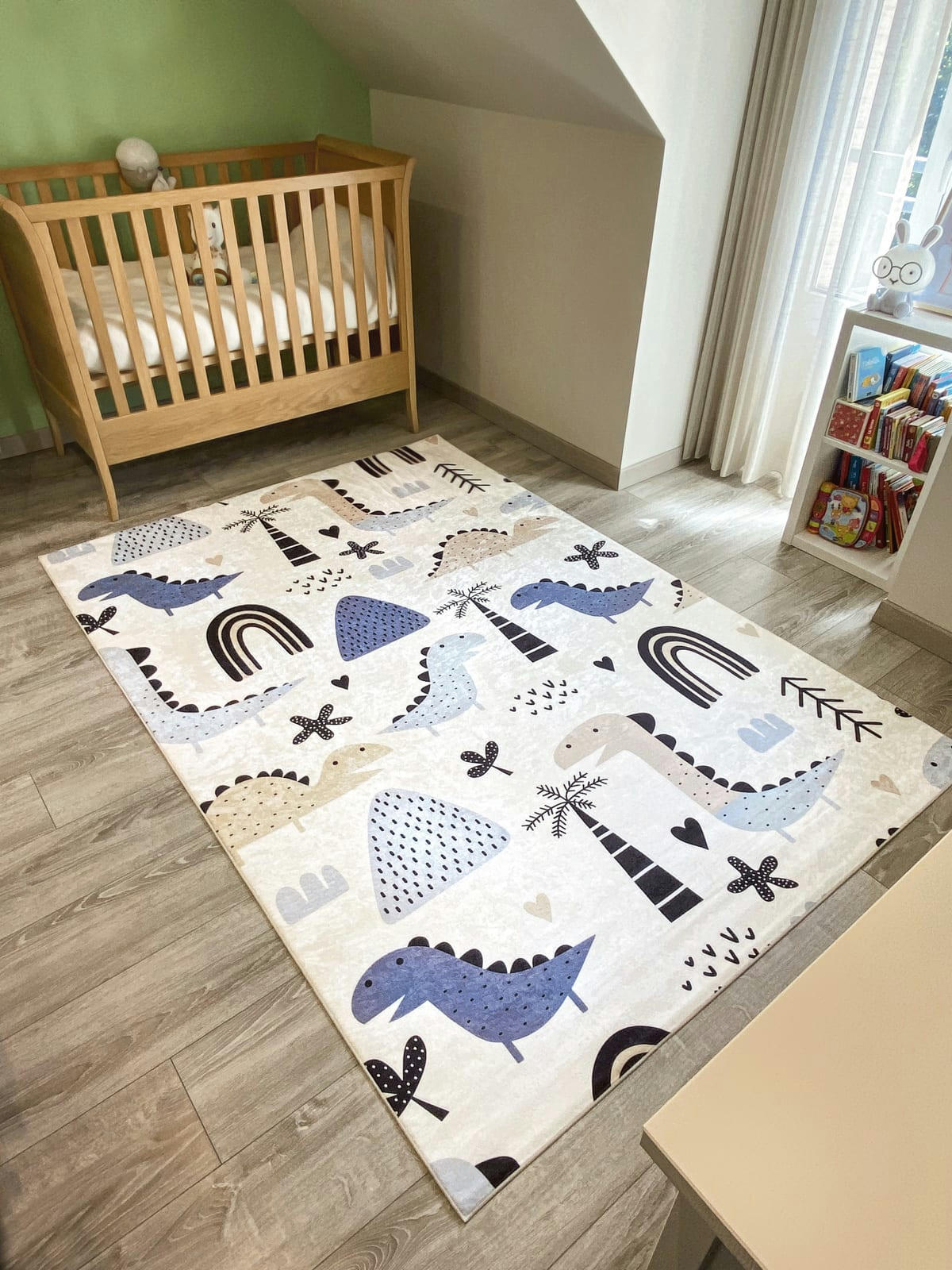 HAPPY - Tapis enfant dinosaures et plantes préhistoriques 120x160