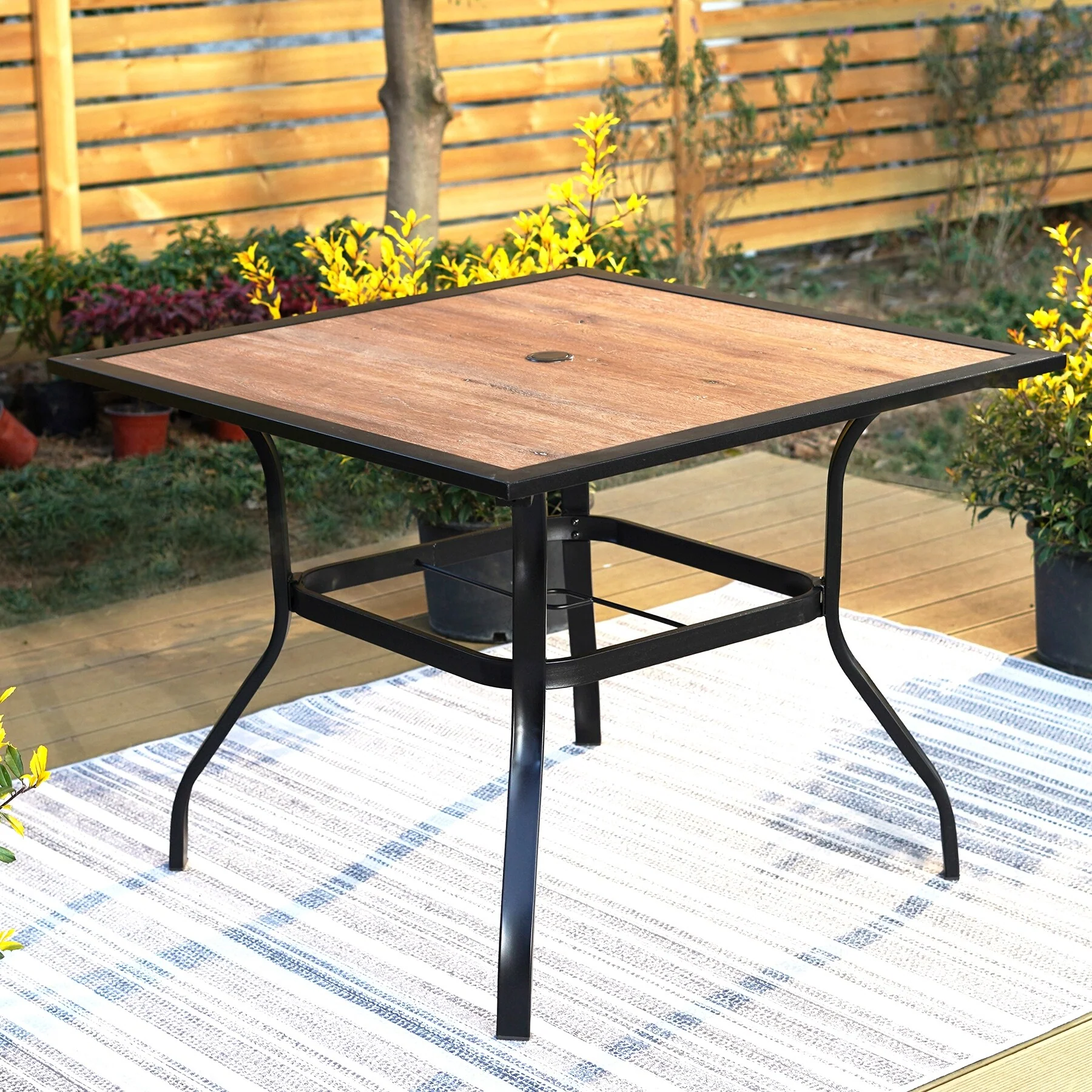 MAISON ARTS 37 Outdoor Dining Table with Umbrella Hole - 37*37