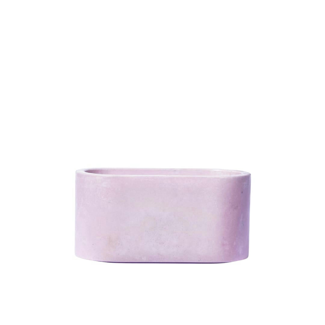 MINI JARDI UNI - Mini jardinière en béton rose pastel