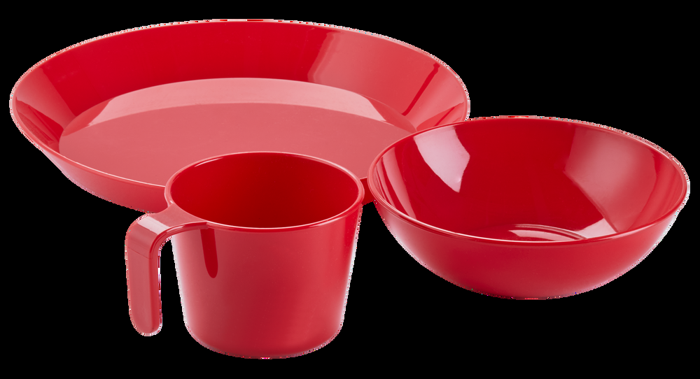 Outbound Tritan™ Tableware Set with Storage Bag, Red, 3-pc