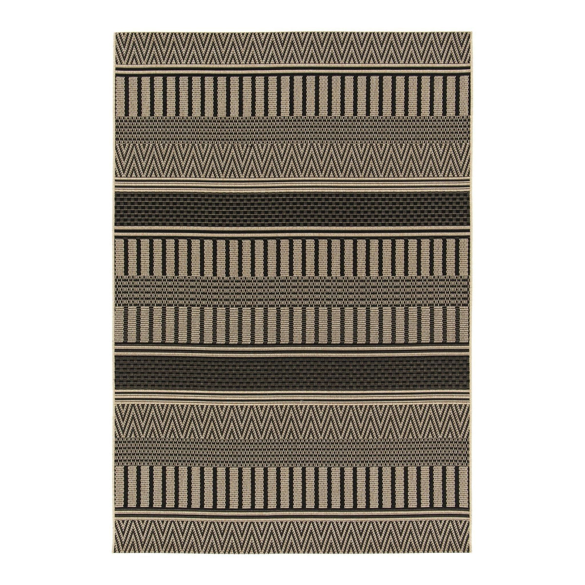 AFK Living vloerkleed Maasai - voor binnen en buiten - zwart - 120 x 170 cm