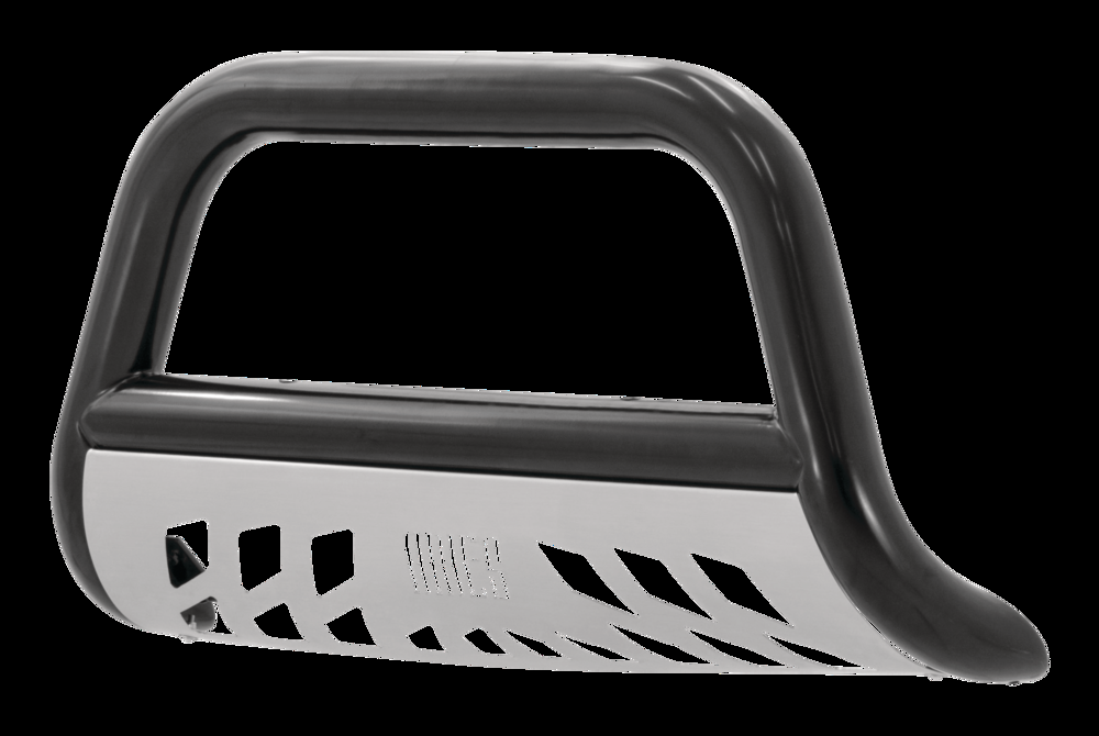 Aries Bull Bar, Semi-Gloss Black with Brushed SS Skid Plate, 3-in