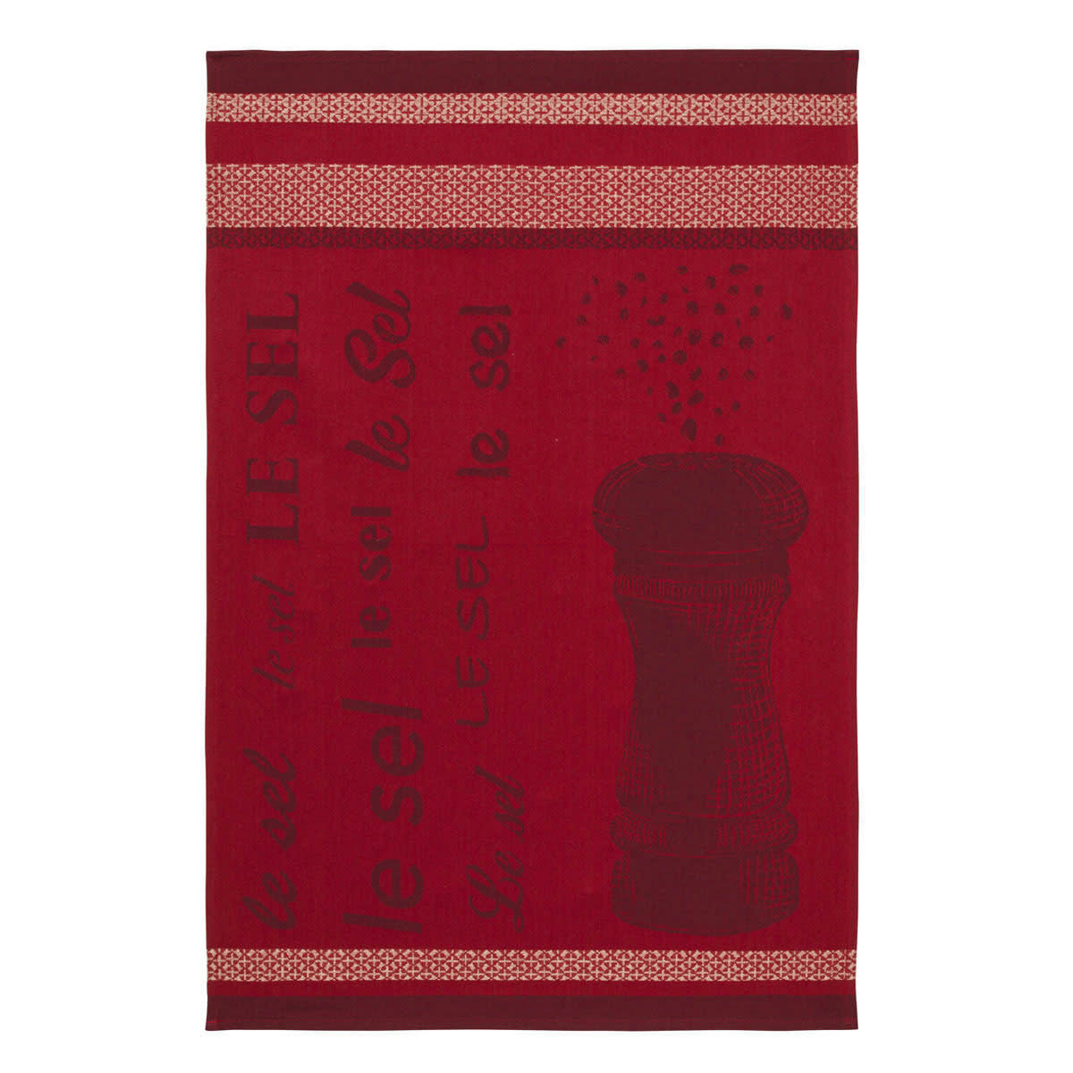 SEL - Torchon imprimé en coton Rouge 50x75