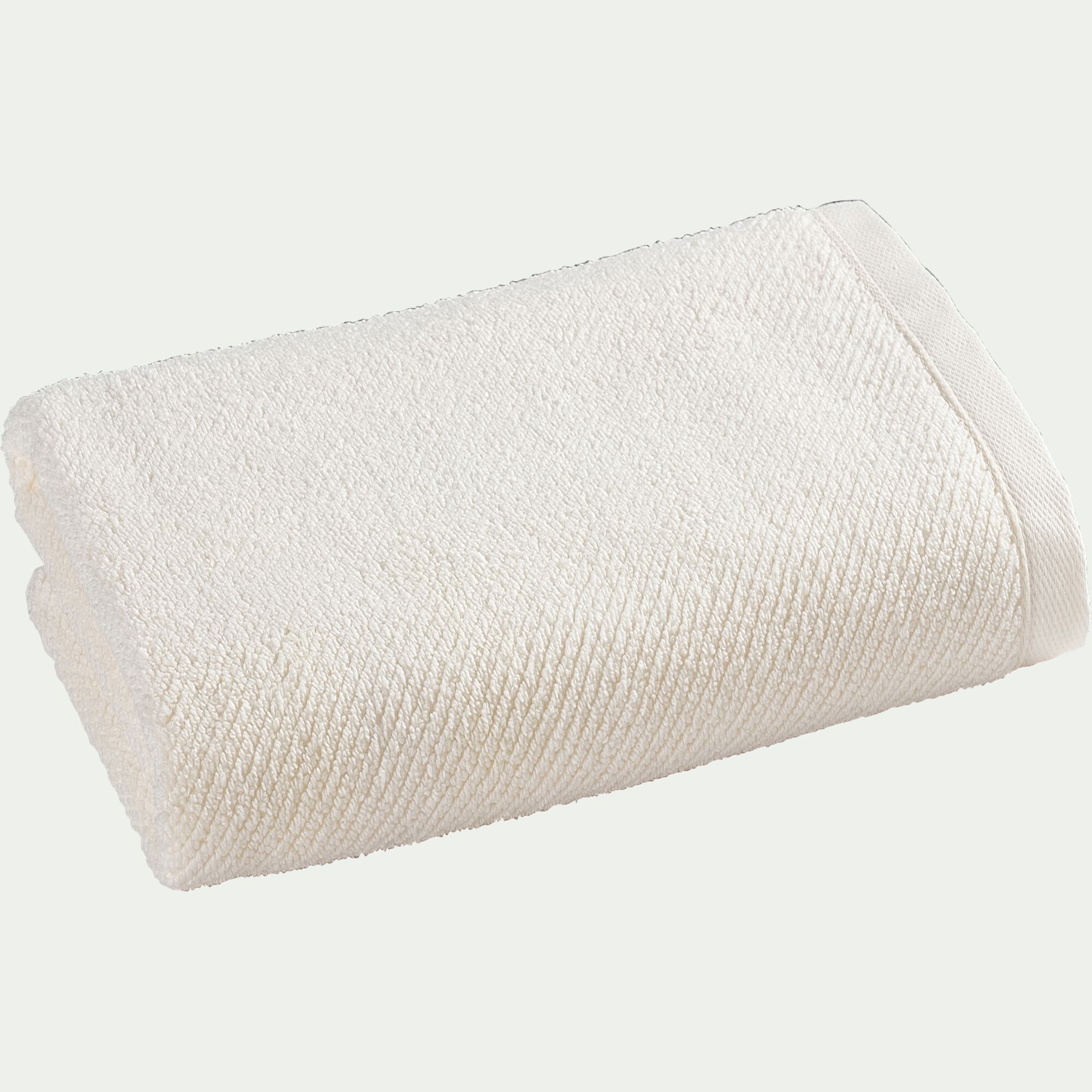 COLINE - Serviette de toilette en bouclettes de coton bio - blanc ventoux 50x90cm