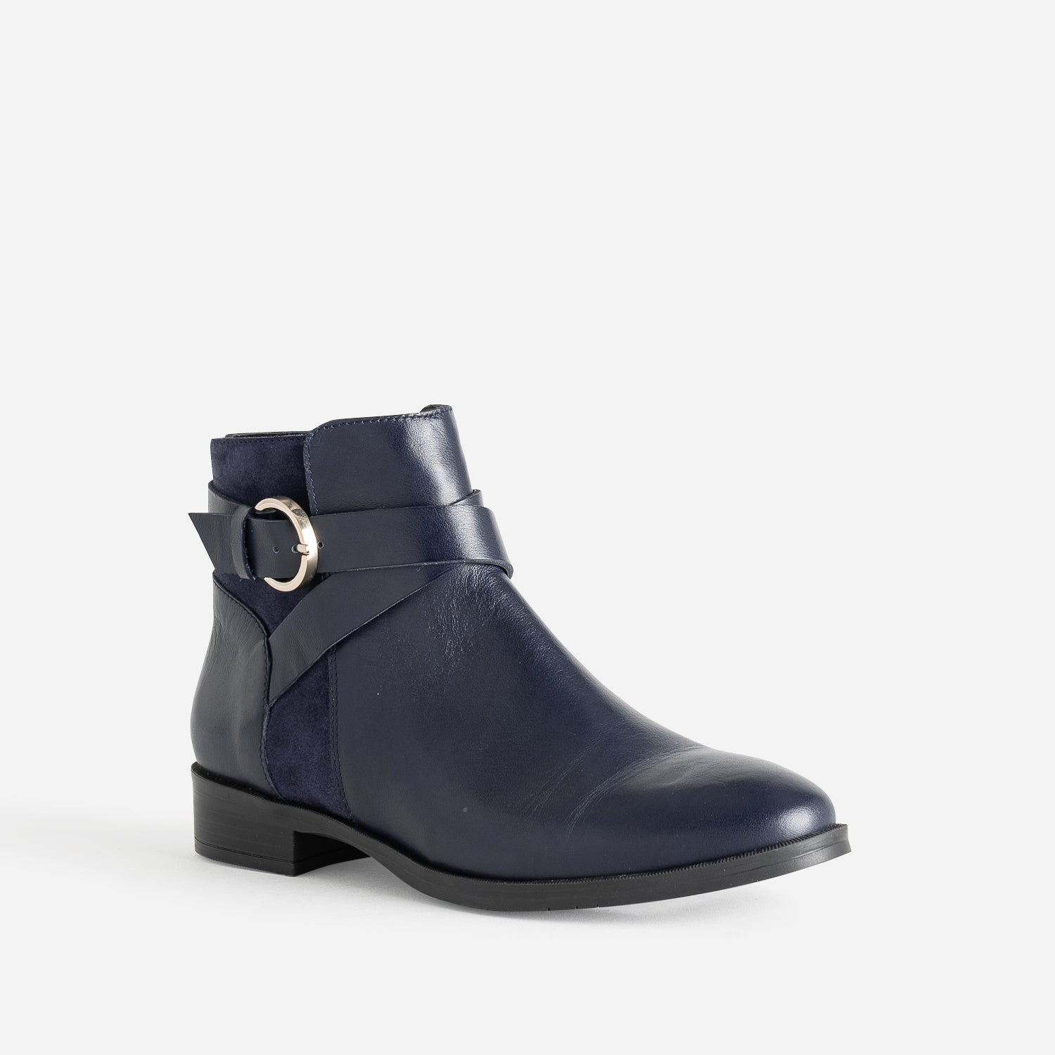 Boots ERAM FLEX marine cuir bi-matière