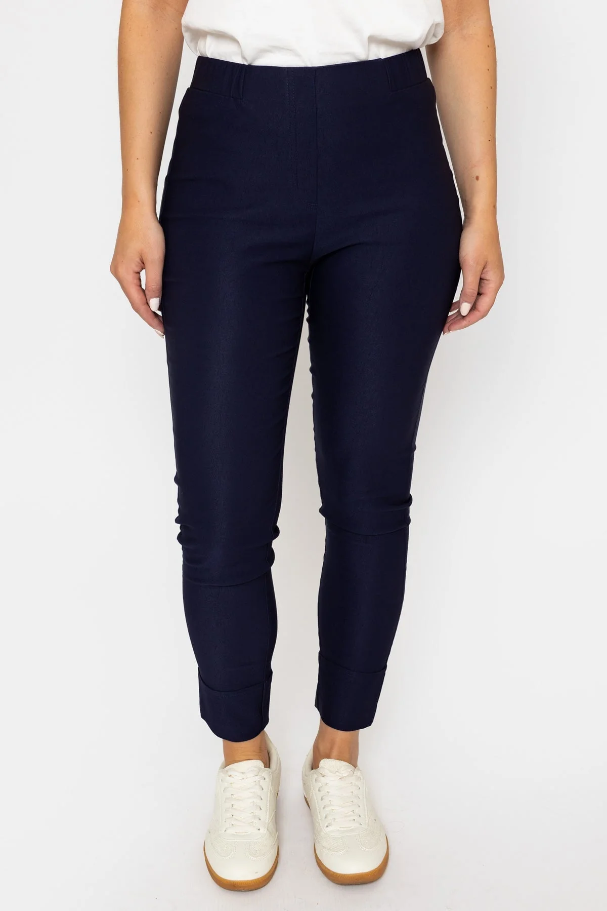 Navy Straight Leg Bengaline Trousers