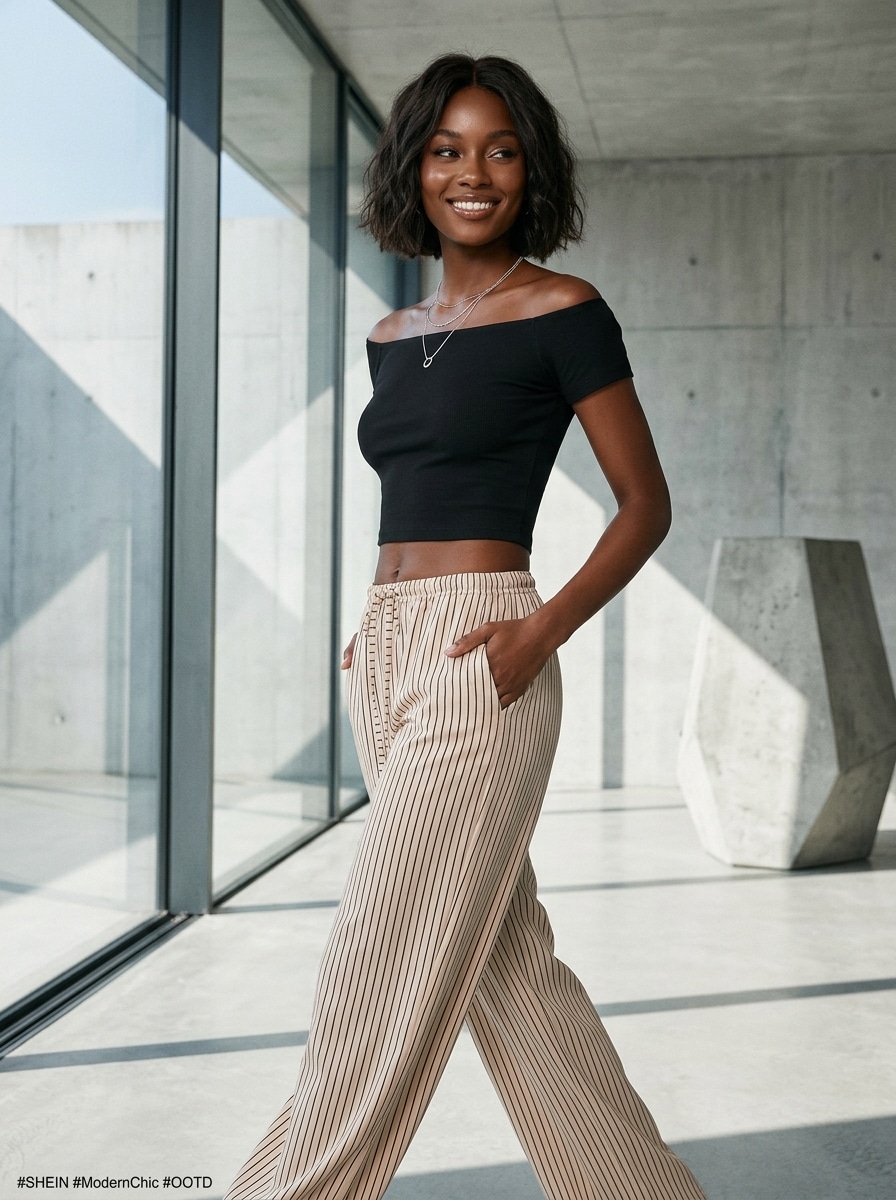 Crop top z krótkim rękawem