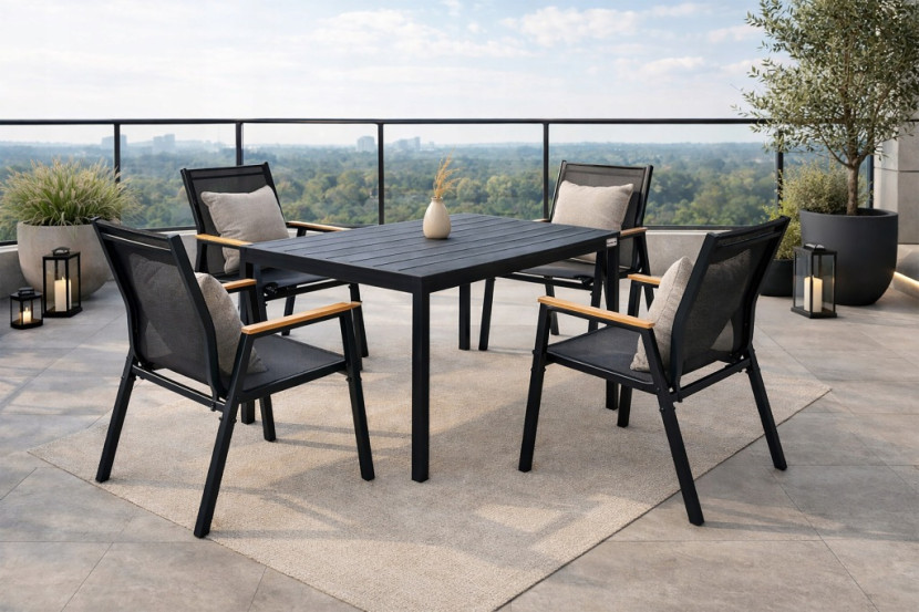 Zestaw mebli ogrodowych balkon Allen-ST 130x70C   4x krzesło Polinka KD