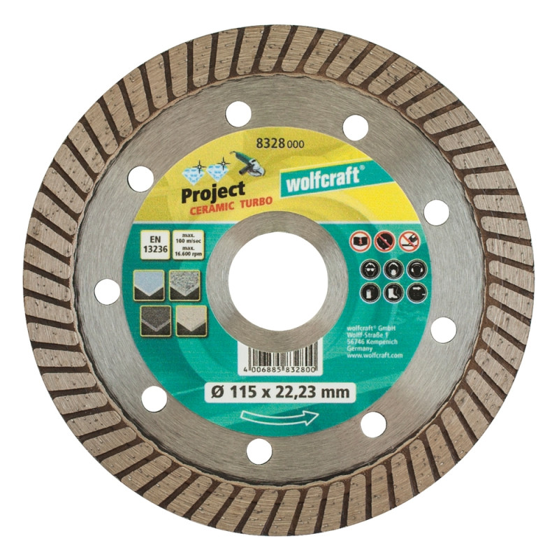 Disque à tronçonner à bord continu Ø 115 mm WOLFCRAFT
