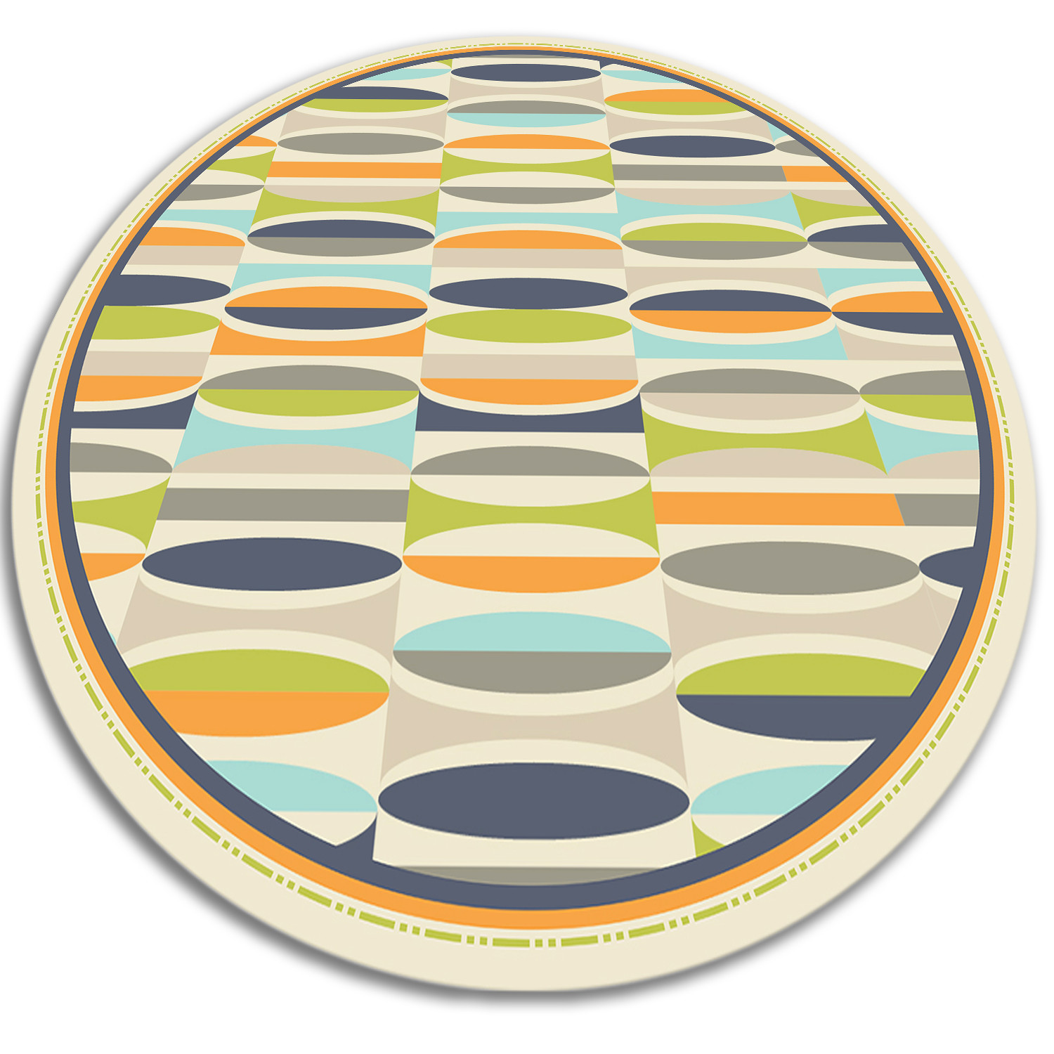 Dywan winylowy do domu - Geometryczne owale 50 cm