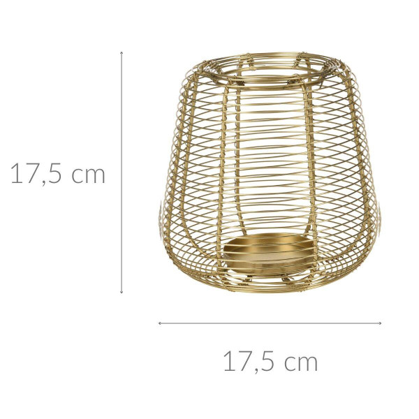 Złoty lampion na świeczkę, metal