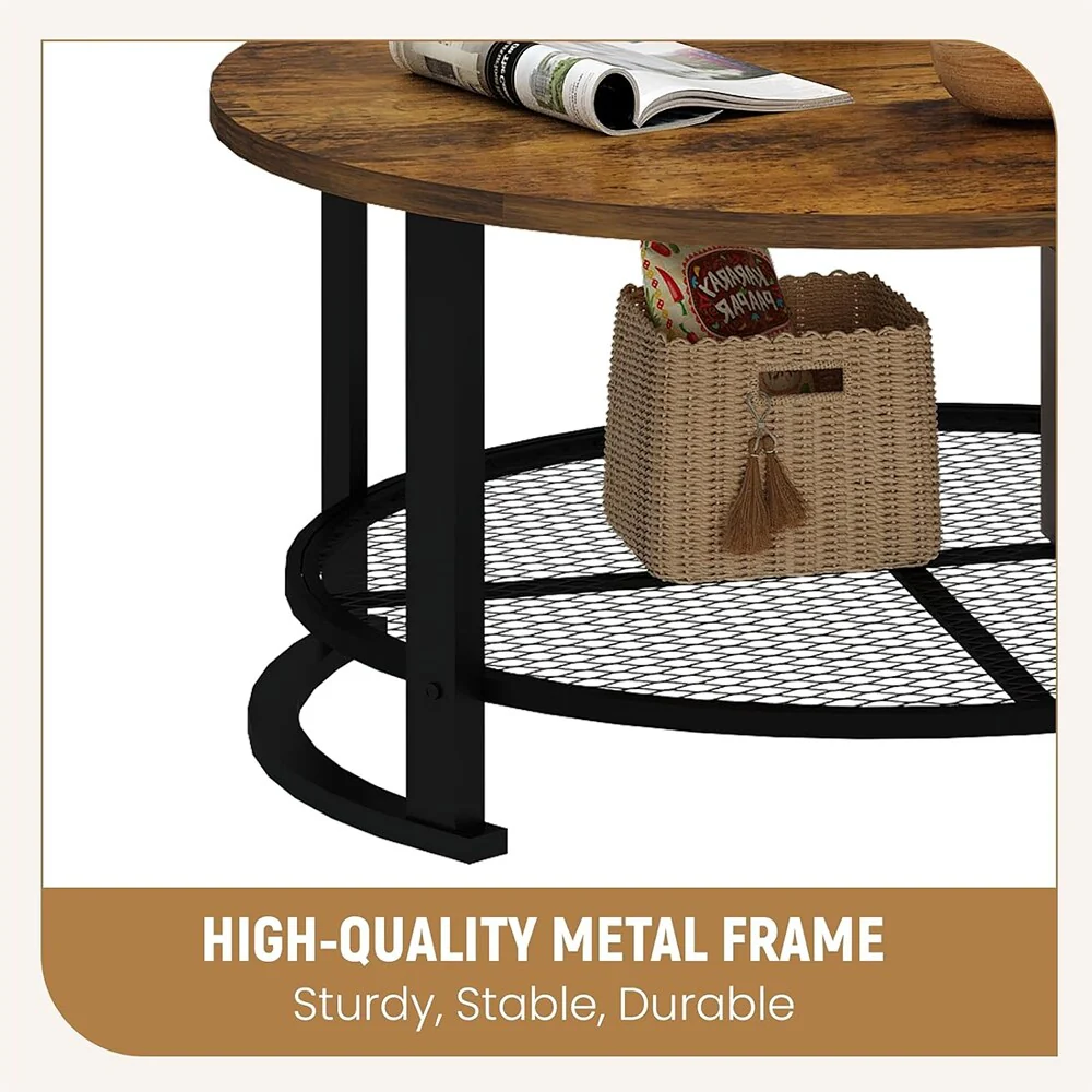 Mieres Industrial Style 3-Piece Coffee Table Set for Living Room