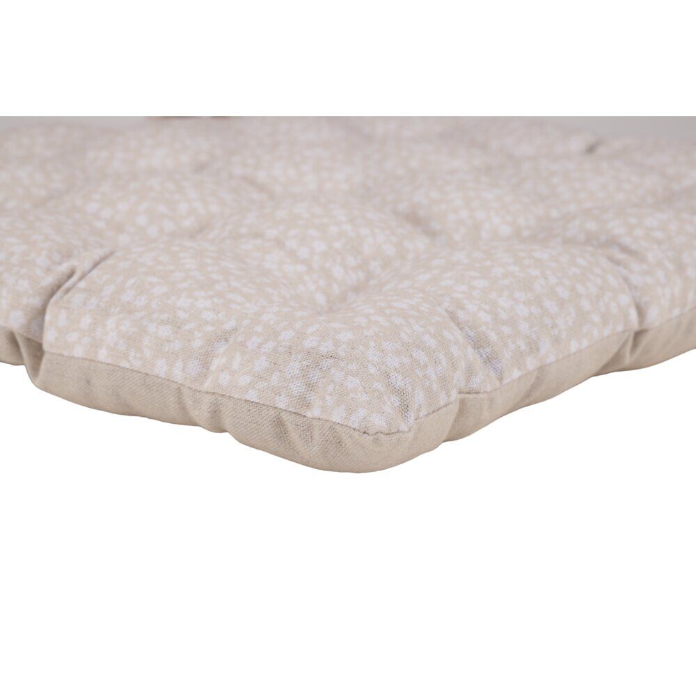Galette de chaise carrée motif botanique beige 40x40cm