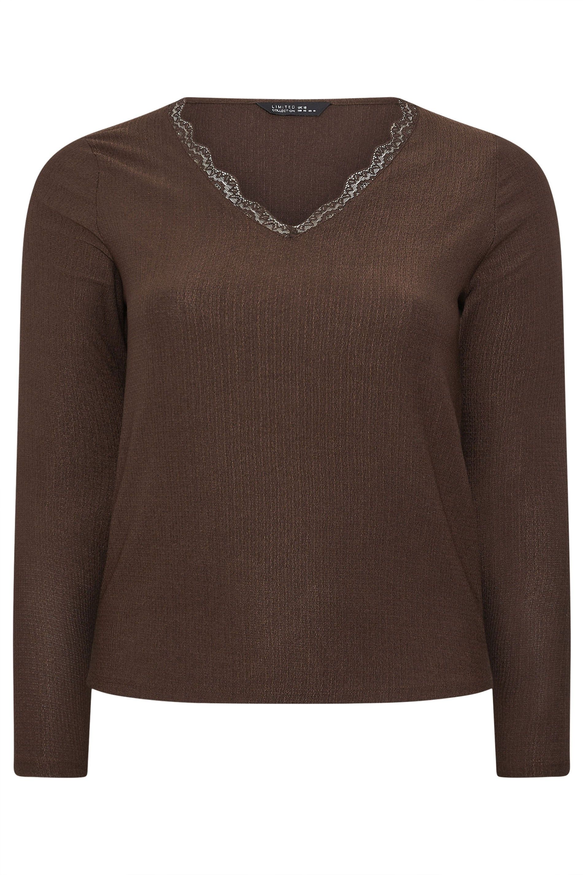 Yours Textured Lace Trim Top