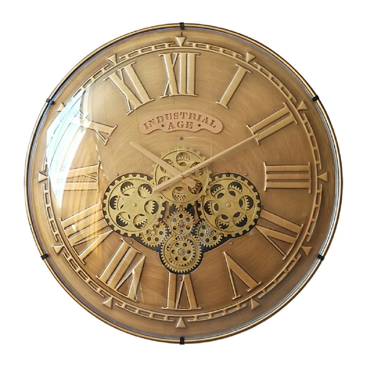 - Horloge mécanisme convexe verre doré 60cm