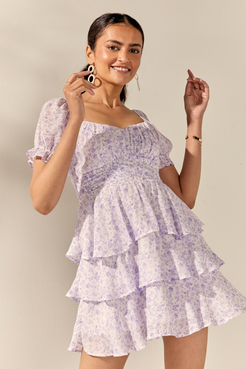 Jill Floral Ruffle Mini Dress