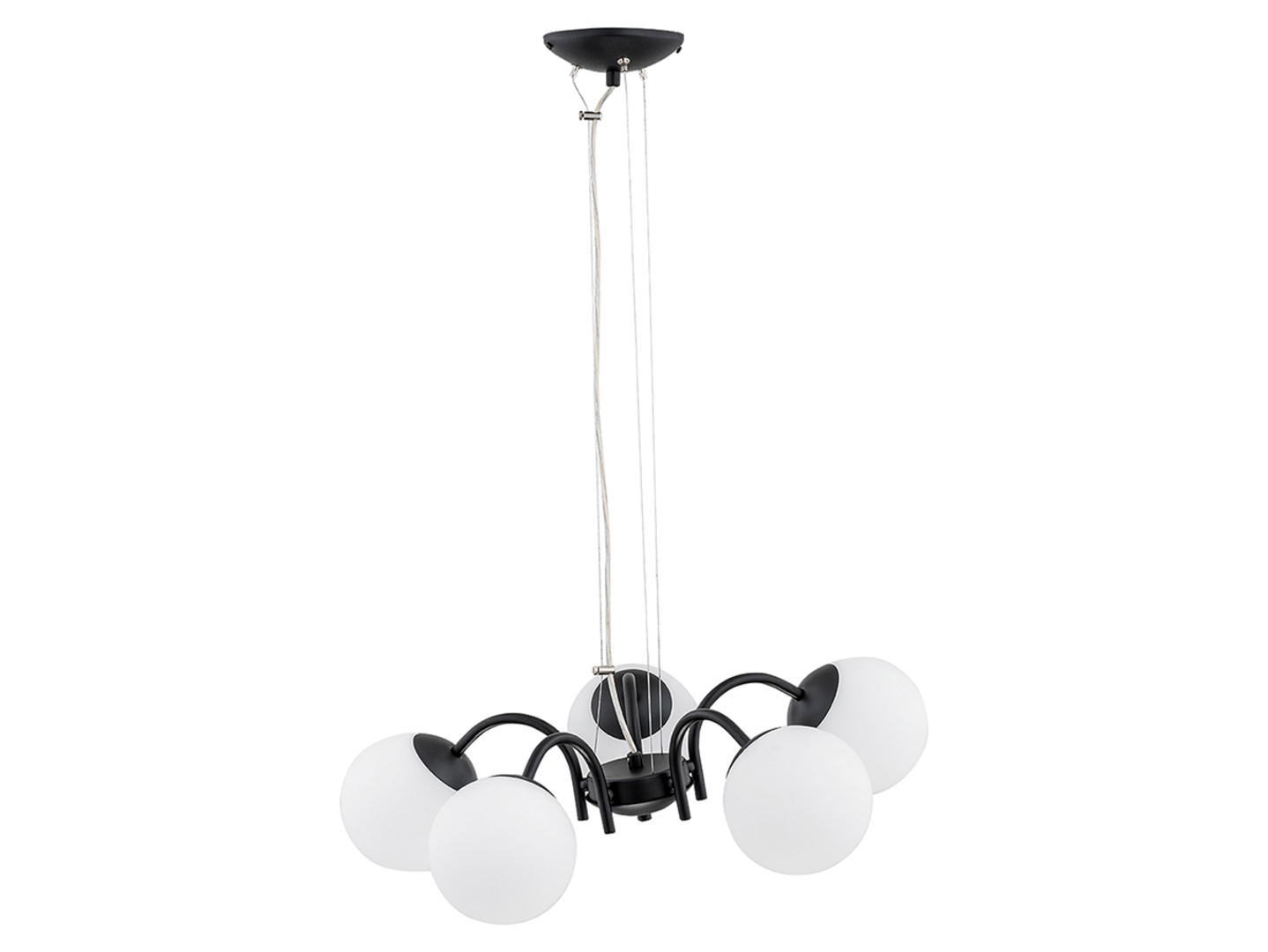 Lampa wisząca Nol 5-punktowa stalowa czarna