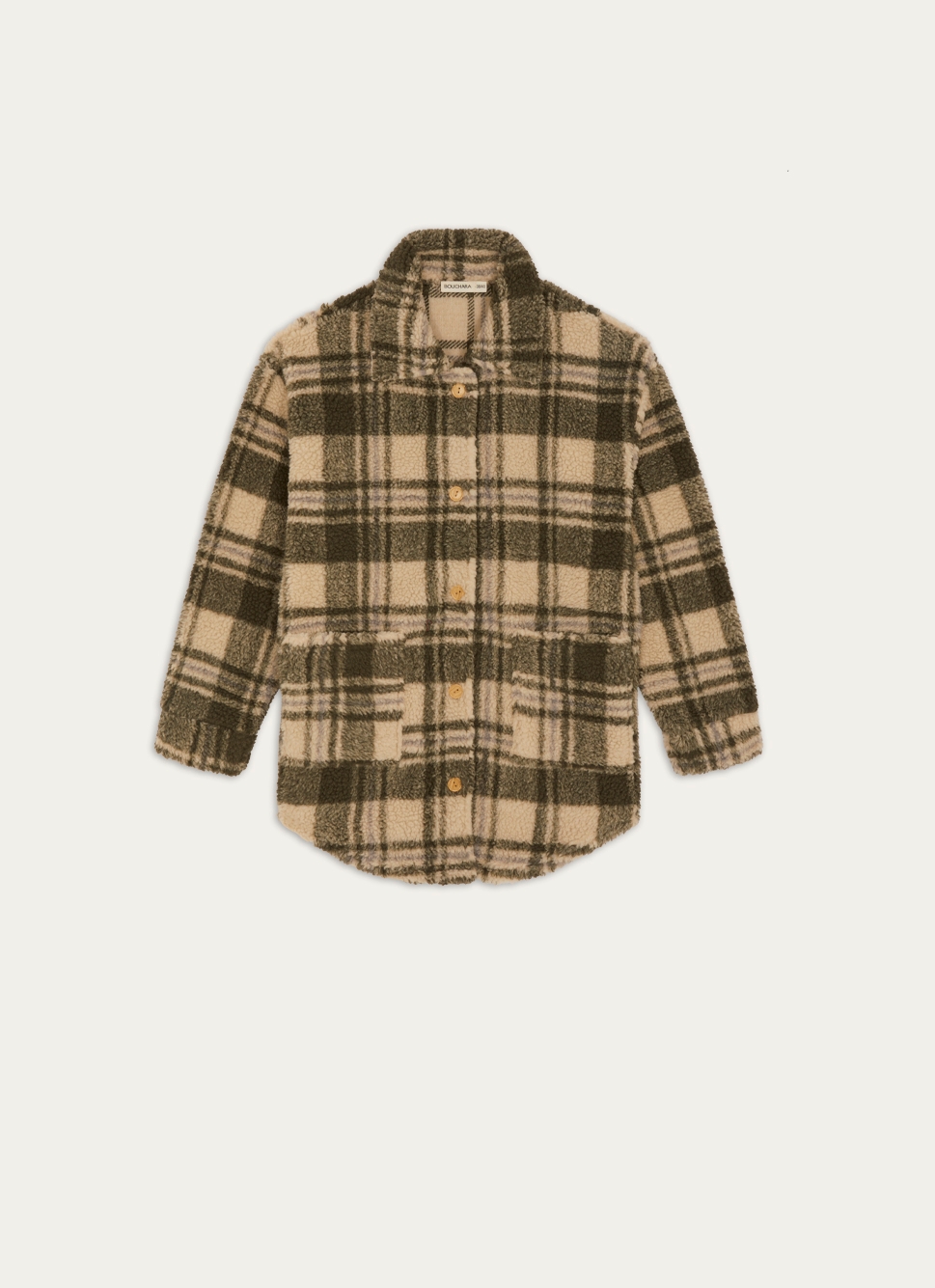 VESTE POLAIRE à CARREAUX VERT KAKI