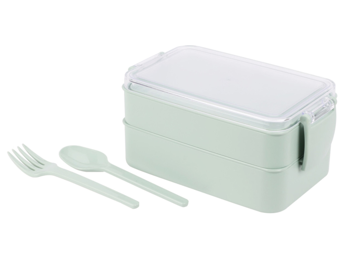 Lunch box ze sztućcami 18,3x10,3 cm mix kolorów