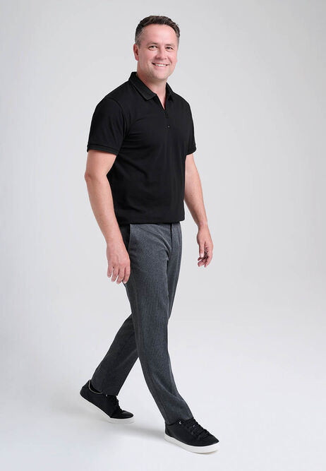 Mens Charcoal Check Slim Leg Trousers