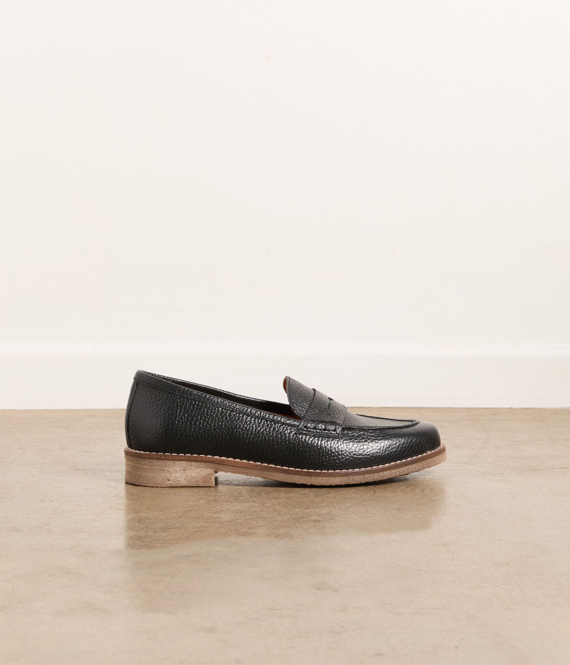 Mocassins en cuir noir Judith