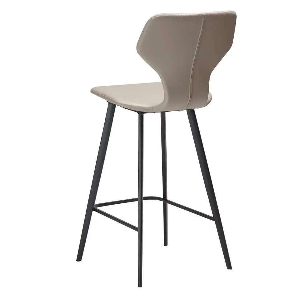 Hioshop SIT Dan-Form counterstoel PU-kunstleer lichtgrijs