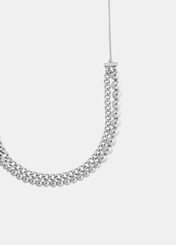 Collana con perle metalliche