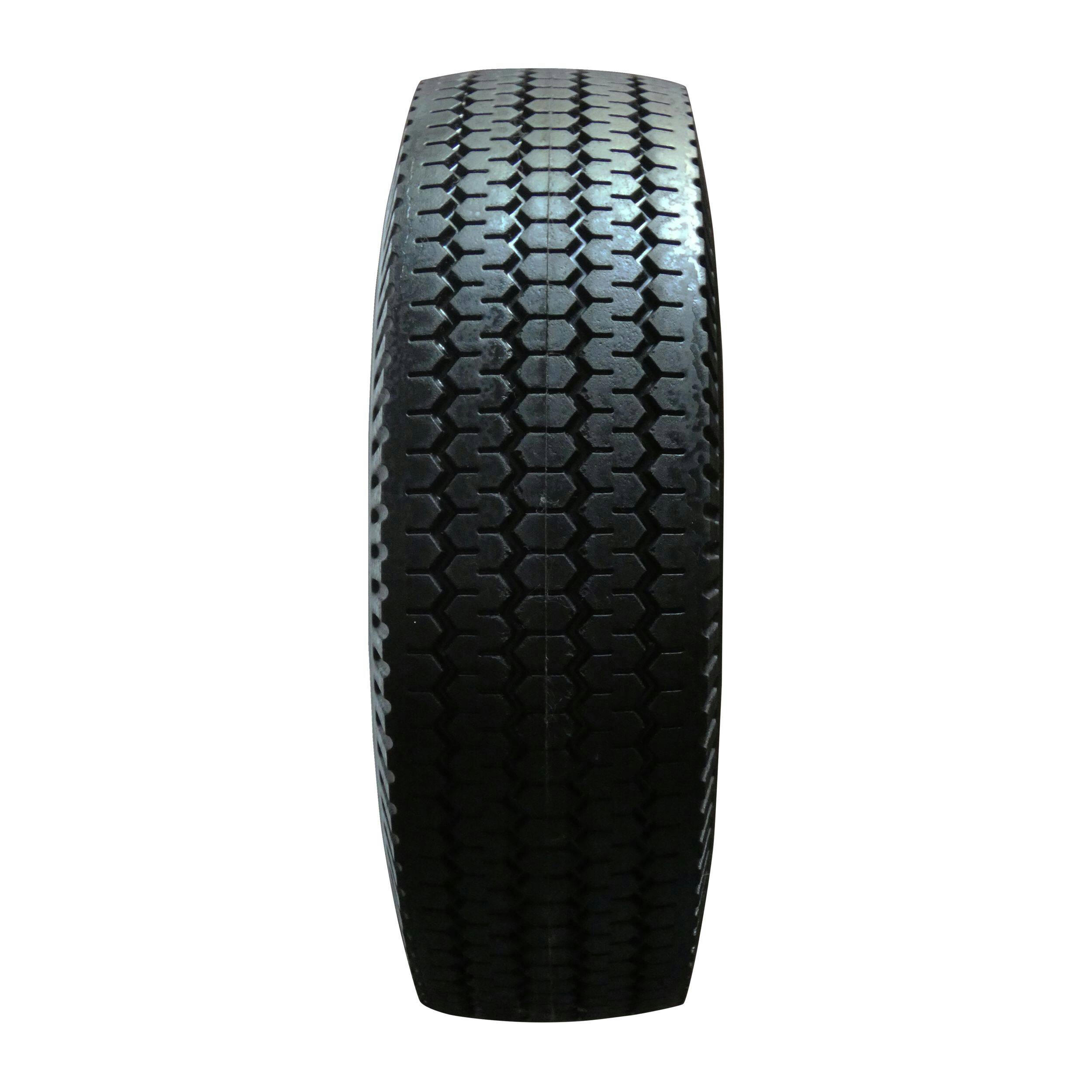 shepherd Hardware Flat Free Rubber Tire Caster/Wheel with Precision BAll Bearing, 300-lb Capacity, Black, 10-in