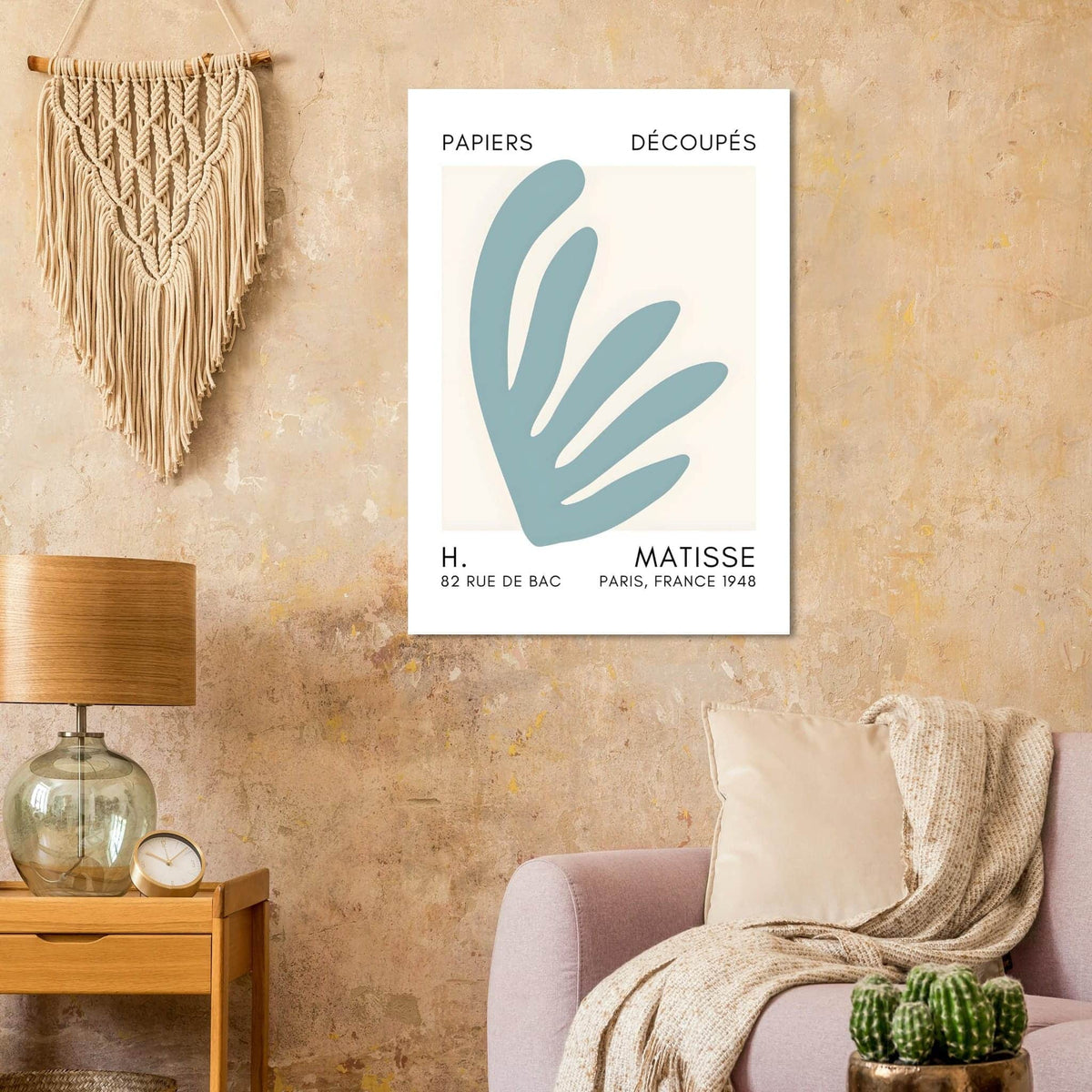 Artfulprints Poster Matisse – Aquatic impression turquoise  - 70x100 cm - Turquoise